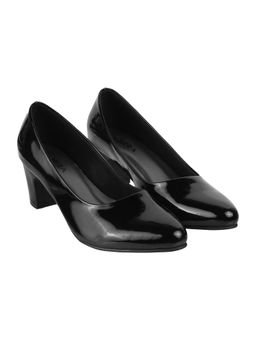 LAZERA SHOES - Black Sleek Medium Heel Closed Toe Chic Pumps
