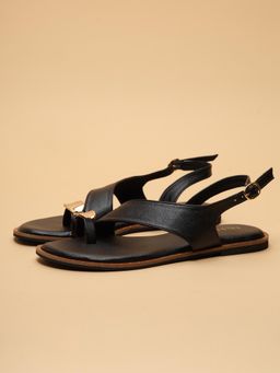 ERIDANI - Amabel Black Solid Sandals
