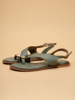 ERIDANI - Amabel Green Solid Sandals