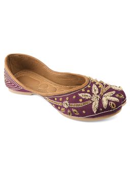 Desi Colour - Purple Dabka Work Juttis