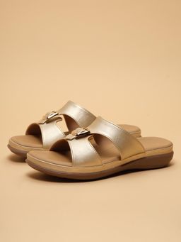 ERIDANI - Kelsey Gold Slip On Sandals