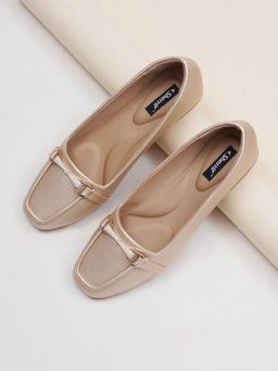 Sherrif Shoes - Women Gold Solid Casual Loafers