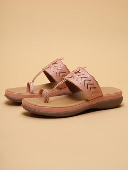 ERIDANI - Vihara Pink Braided Kolhapuris