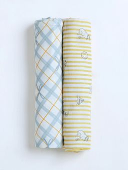 Cocoon Care - Muslin Cotton Sandy Printed Swaddle for Baby (Pack of 2) (0-9 Months)