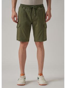 Banana Club - Olive Green Cotton Cargo Shorts