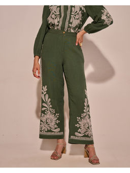 Style Island - Women Cotton Green Pant