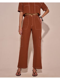 Style Island - Women Cotton Brown Cargo Pant