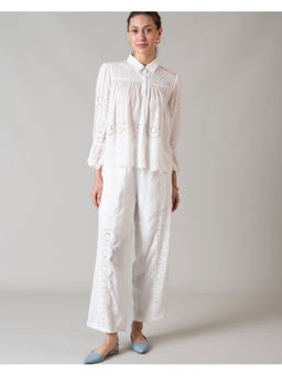 Style Island - Women Cotton White Pant