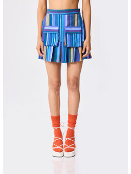 THNWHN - Women Cotton Blue Skirt