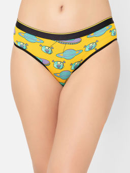 Bummer - Yellow Womens Printed Micro Modal Bikinis Panties Soft & Breathable
