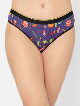 Bummer - Womens Printed Micro Modal Bikinis Panties Soft & Breathable Purple