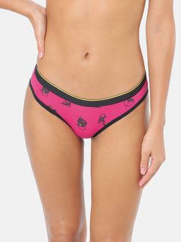Bummer - Womens Printed Micro Modal Bikinis Panties Soft & Breathable Pink
