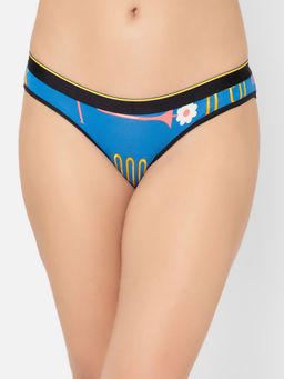 Bummer - Womens Printed Micro Modal Bikinis Panties Soft & Breathable Blue