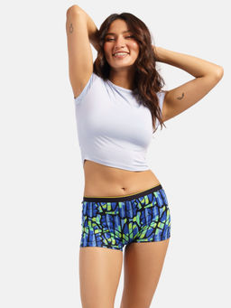 Bummer - Multi-Color Womens Printed Micro Modal Boyshorts Panties Soft & Breathable
