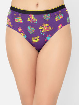 Bummer - Purple Womens Printed Micro Modal Hipsters Panties Soft & Breathable