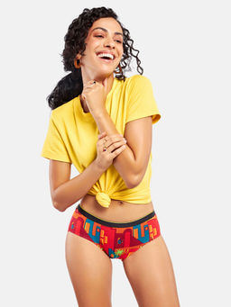 Bummer - Multi-Color Womens Printed Micro Modal Hipsters Panties Soft & Breathable