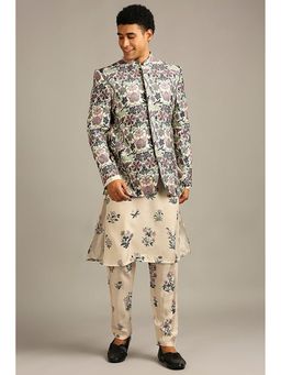 Soup by Sougat Paul - Pastel Floral Printed Kurta with Pant and Jacket