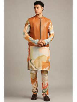 Soup by Sougat Paul - Conversational Printed Kurta with Churidar and Jacket