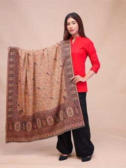 SWI STYLISH - Womens Beige Kani Wool Shawl