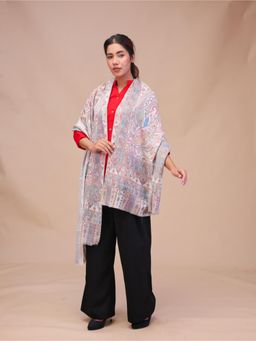 SWI STYLISH - Womens Printed Floral Design Wool Stole