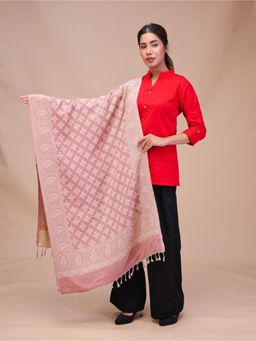 SWI STYLISH - Womens Pink Acrylic Wool Stole