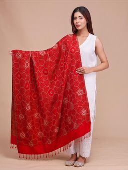 SWI STYLISH - Womens Maroon Acrylic Wool Shawl