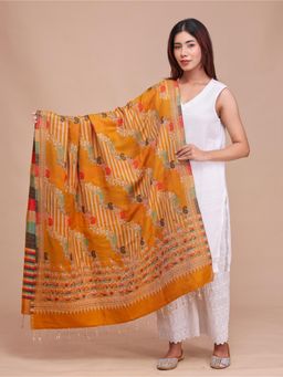 SWI STYLISH - Womens Mustard Acrylic Wool Shawl