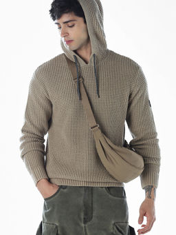 Jack & Jones - Beige Solid Acrylic Blend Regular Sweater