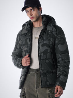 Jack & Jones - Green Camouflage Polyester Regular Jacket