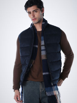 Jack & Jones - Navy Blue Solid Polyester Regular Jacket