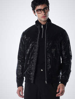 Jack & Jones - Black Checks Polyester Regular Jacket