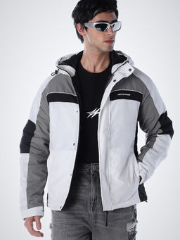 Jack & Jones - White Colorblock Nylon Regular Jacket