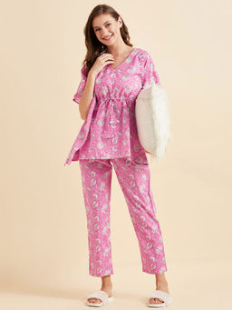 Sweet Dreams - Women Printed Top with Pyjama (Set of 2)