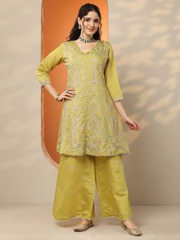 Libas - Embroidered Silk Blend Co-Ords Set for Women