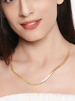 OOMPH - Gold Tone Delicate Snake Chain Fashion Necklace