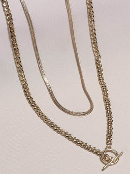 OOMPH - Gold Tone Multi Layered Multi-Strand Delicate Fashion Necklace