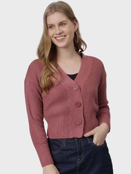 Campus Sutra - Pink Solid Sweater