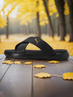 Puma - Softride Seave Slip Unisex Black Flipflops