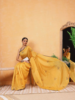 Silk Land - Bollywood Inspired Printed Saree with Unstitched Blouse