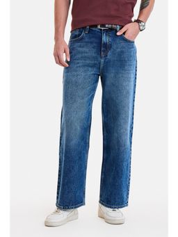 Snitch - Blue Washed Relaxed Casual Jeans For Men