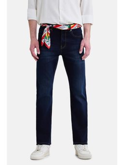 Snitch - Navy Blue Light Distressed Straight Casual Jeans For Men