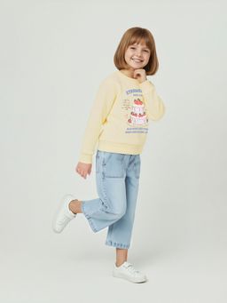 max - Yellow Cotton Blend Full Sleeves Sweatshirt