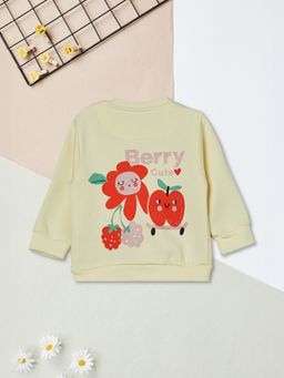 max - Yellow Cotton Blend Full Sleeves Sweatshirt