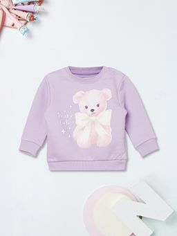 max - Purple Cotton Full Sleeves Sweatshirt