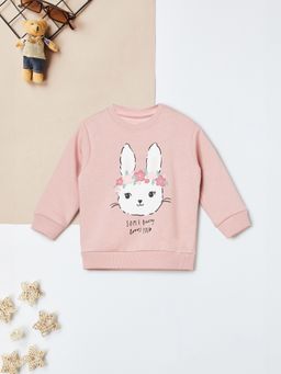 max - Pink Cotton Blend Full Sleeves Sweatshirt
