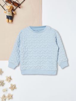 max - Blue Cotton Blend Full Sleeves Sweatshirt
