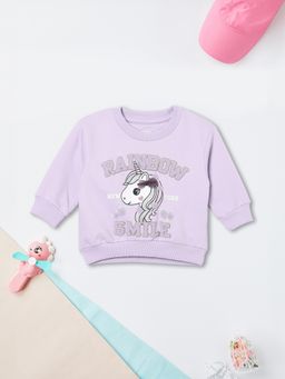 max - Purple Cotton Blend Full Sleeves Sweatshirt