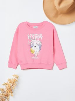 max - Pink Cotton Blend Full Sleeves Sweatshirt