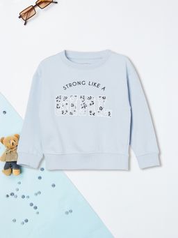 max - Blue Cotton Blend Full Sleeves Sweatshirt
