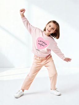 max - Pink Cotton Blend Full Sleeves Sweatshirt